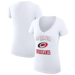 Carolina Hurricanes G-III 4Her by Carl Banks Women's Super-Slim Fit Lightweight Team Logo Graphic V-Neck T-Shirt