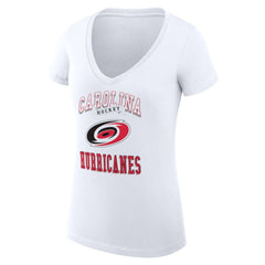 Carolina Hurricanes G-III 4Her by Carl Banks Women's Super-Slim Fit Lightweight Team Logo Graphic V-Neck T-Shirt
