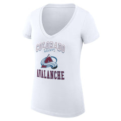 Colorado Avalanche G-III 4Her by Carl Banks Women's Super-Slim Fit Lightweight Team Logo Graphic V-Neck T-Shirt