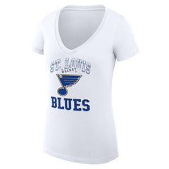 St. Louis Blues G-III 4Her by Carl Banks Women's Super-Slim Fit Lightweight Team Logo Graphic V-Neck T-Shirt