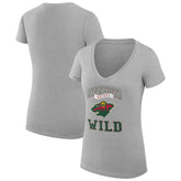 Minnesota Wild G-III 4Her by Carl Banks Women's Super-Slim Fit Lightweight Team Logo Graphic V-Neck T-Shirt