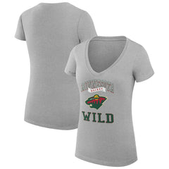 Minnesota Wild G-III 4Her by Carl Banks Women's Super-Slim Fit Lightweight Team Logo Graphic V-Neck T-Shirt