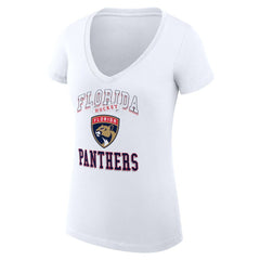 Florida Panthers G-III 4Her by Carl Banks Women's Super-Slim Fit Lightweight Team Logo Graphic V-Neck T-Shirt