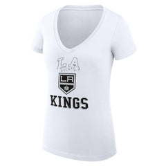 Los Angeles Kings G-III 4Her by Carl Banks Women's Super-Slim Fit Lightweight Team Logo Graphic V-Neck T-Shirt