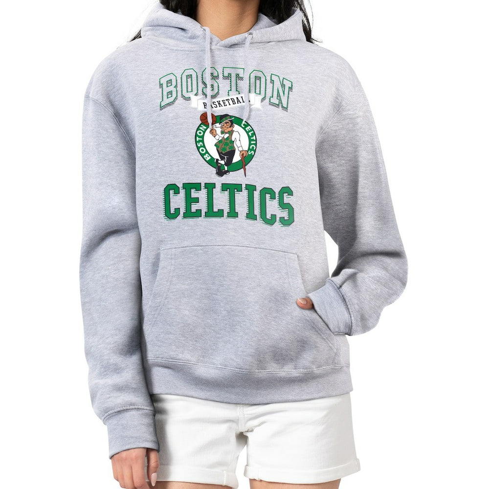 Boston Celtics G-III 4Her by Carl Banks Women's Graphic Fleece Pullover Hoodie - Heather Gray outlet