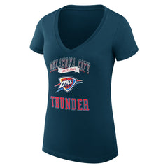 Oklahoma City Thunder G-III 4Her by Carl Banks Women's Super-Slim Fit Lightweight Team Logo V-Neck T-Shirt - Navy cheap