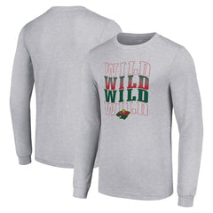 Minnesota Wild Starter Four Team Name Logo Long Sleeve Graphic T-Shirt