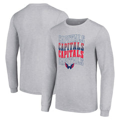 Washington Capitals Starter Four Team Name Logo Long Sleeve Graphic T-Shirt