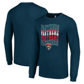 Florida Panthers Starter Four Team Name Logo Long Sleeve Graphic T-Shirt
