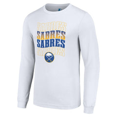 Buffalo Sabres Starter Four Team Name Logo Long Sleeve Graphic T-Shirt