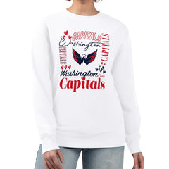 Washington Capitals G-III 4Her by Carl Banks Women's Collage Graphic Fleece Long Sleeve Pullover Sweatshirt