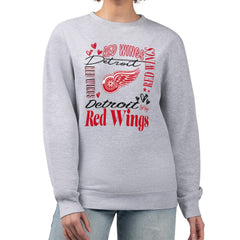 Detroit Red Wings G-III 4Her by Carl Banks Women's Collage Graphic Fleece Long Sleeve Pullover Sweatshirt