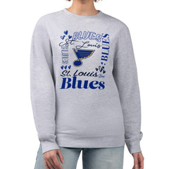 St. Louis Blues G-III 4Her by Carl Banks Women's Collage Graphic Fleece Long Sleeve Pullover Sweatshirt