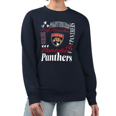 Florida Panthers G-III 4Her by Carl Banks Women's Collage Graphic Fleece Long Sleeve Pullover Sweatshirt