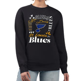St. Louis Blues G-III 4Her by Carl Banks Women's Collage Graphic Fleece Long Sleeve Pullover Sweatshirt