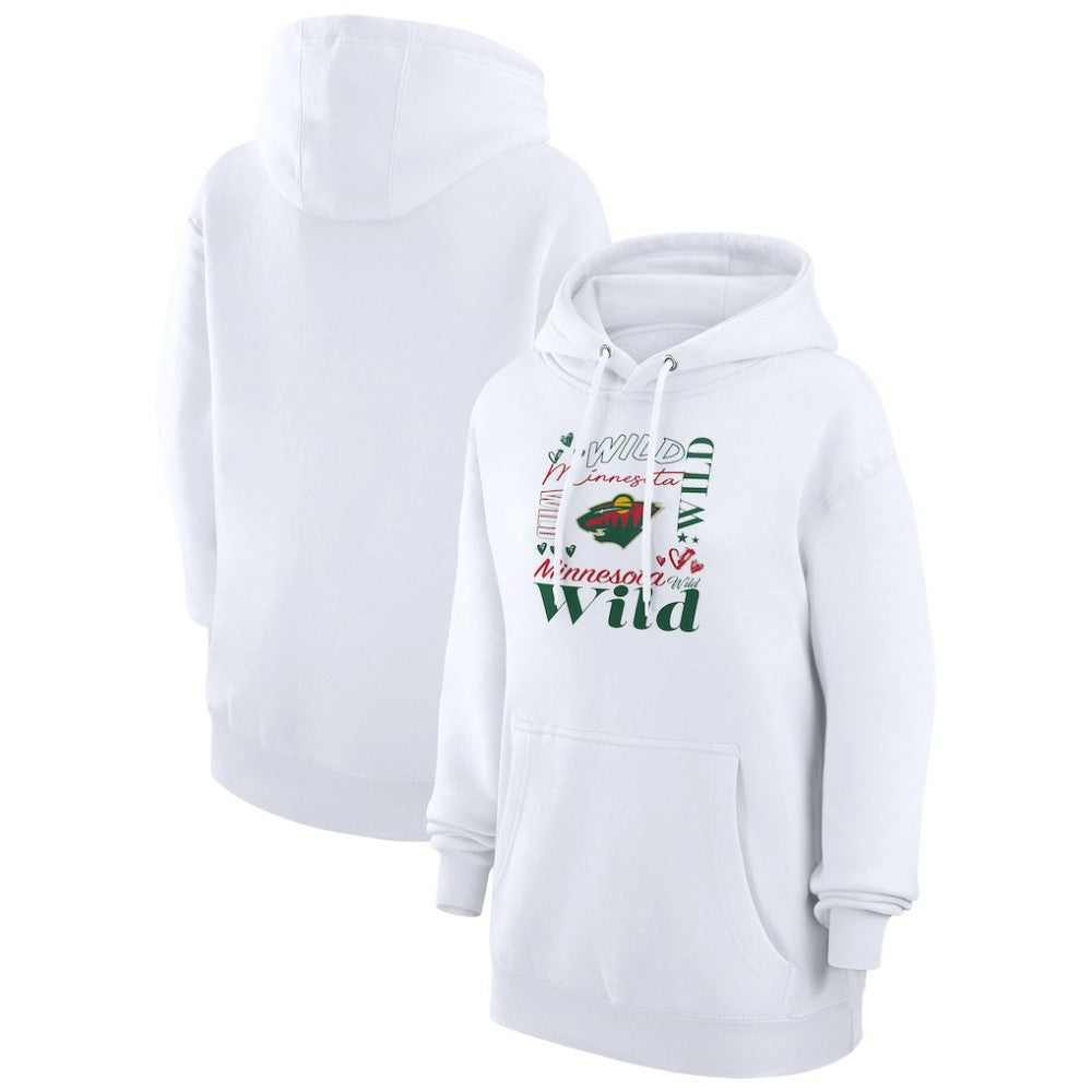 Minnesota Wild G-III 4Her by Carl Banks Women's Collage Team Graphic Tri-Blend Fleece Pullover Hoodie