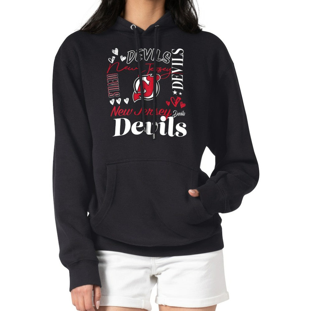 New Jersey Devils G-III 4Her by Carl Banks Women's Collage Team Graphic Tri-Blend Fleece Pullover Hoodie