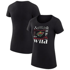 Minnesota Wild G-III 4Her by Carl Banks Women's Super-Slim Fit Lightweight Collage Team Graphic T-Shirt
