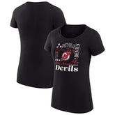 New Jersey Devils G-III 4Her by Carl Banks Women's Super-Slim Fit Lightweight Collage Team Graphic T-Shirt
