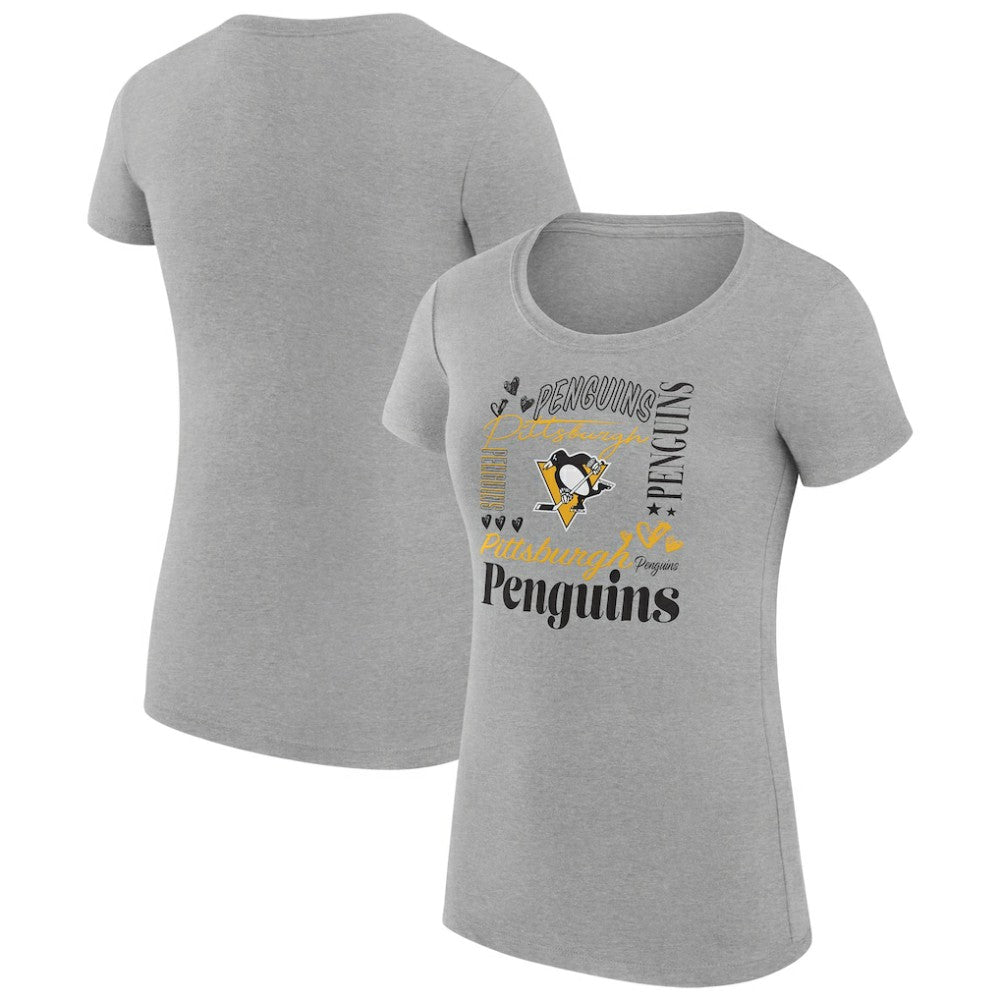 Pittsburgh Penguins G-III 4Her by Carl Banks Women's Super-Slim Fit Lightweight Collage Team Graphic T-Shirt