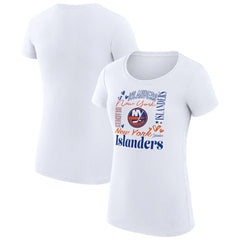 New York Islanders G-III 4Her by Carl Banks Women's Super-Slim Fit Lightweight Collage Team Graphic T-Shirt