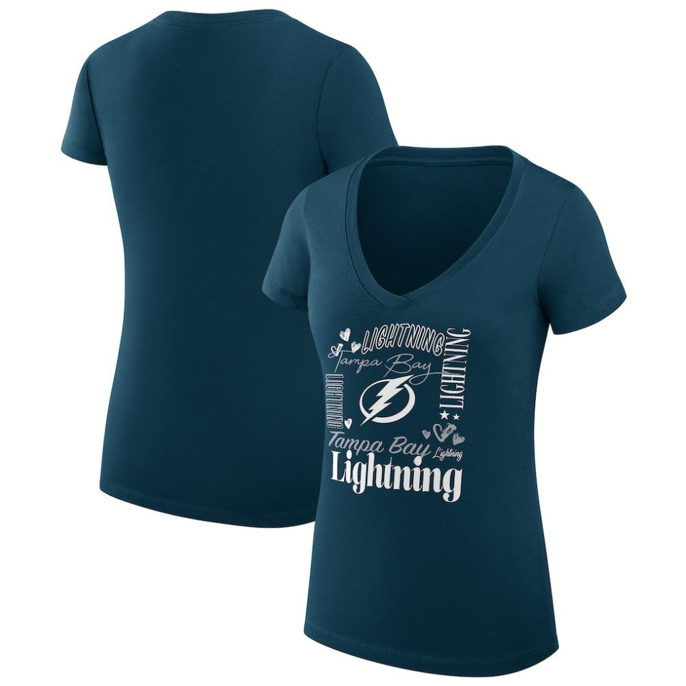Tampa Bay Lightning G-III 4Her by Carl Banks Women's Super-Slim Fit Lightweight Collage Team Graphic T-Shirt