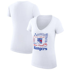 New York Rangers G-III 4Her by Carl Banks Women's Super-Slim Fit Lightweight Collage Team Graphic T-Shirt