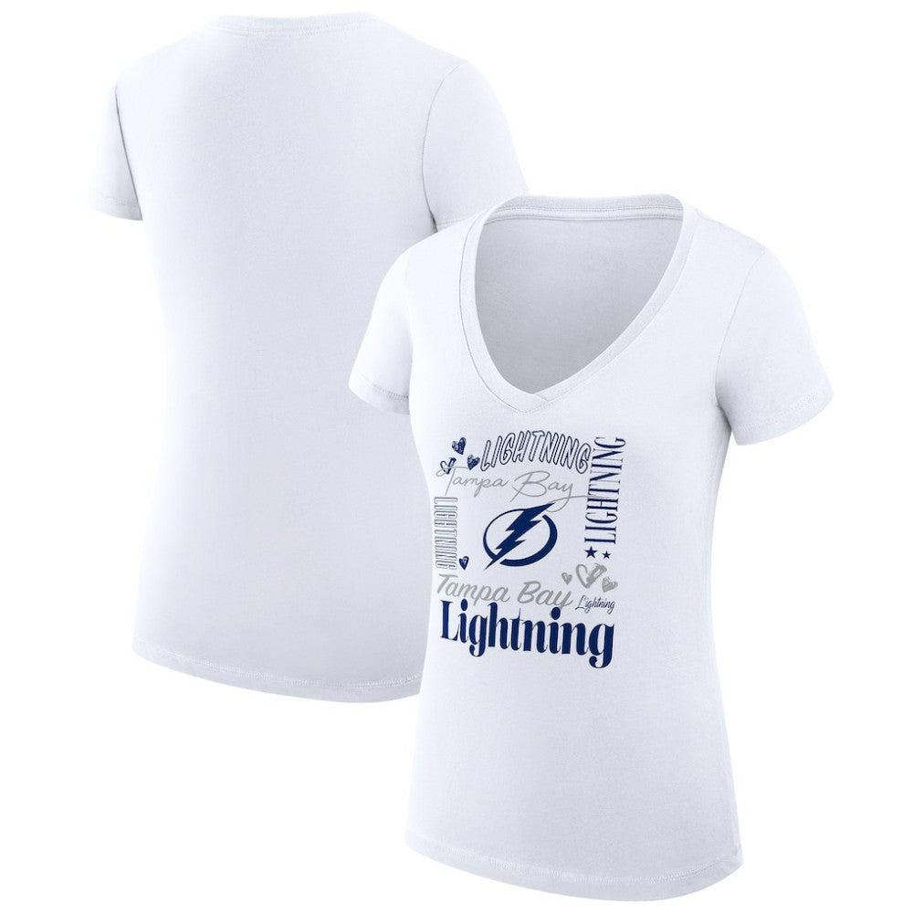 Tampa Bay Lightning G-III 4Her by Carl Banks Women's Super-Slim Fit Lightweight Collage Team Graphic T-Shirt