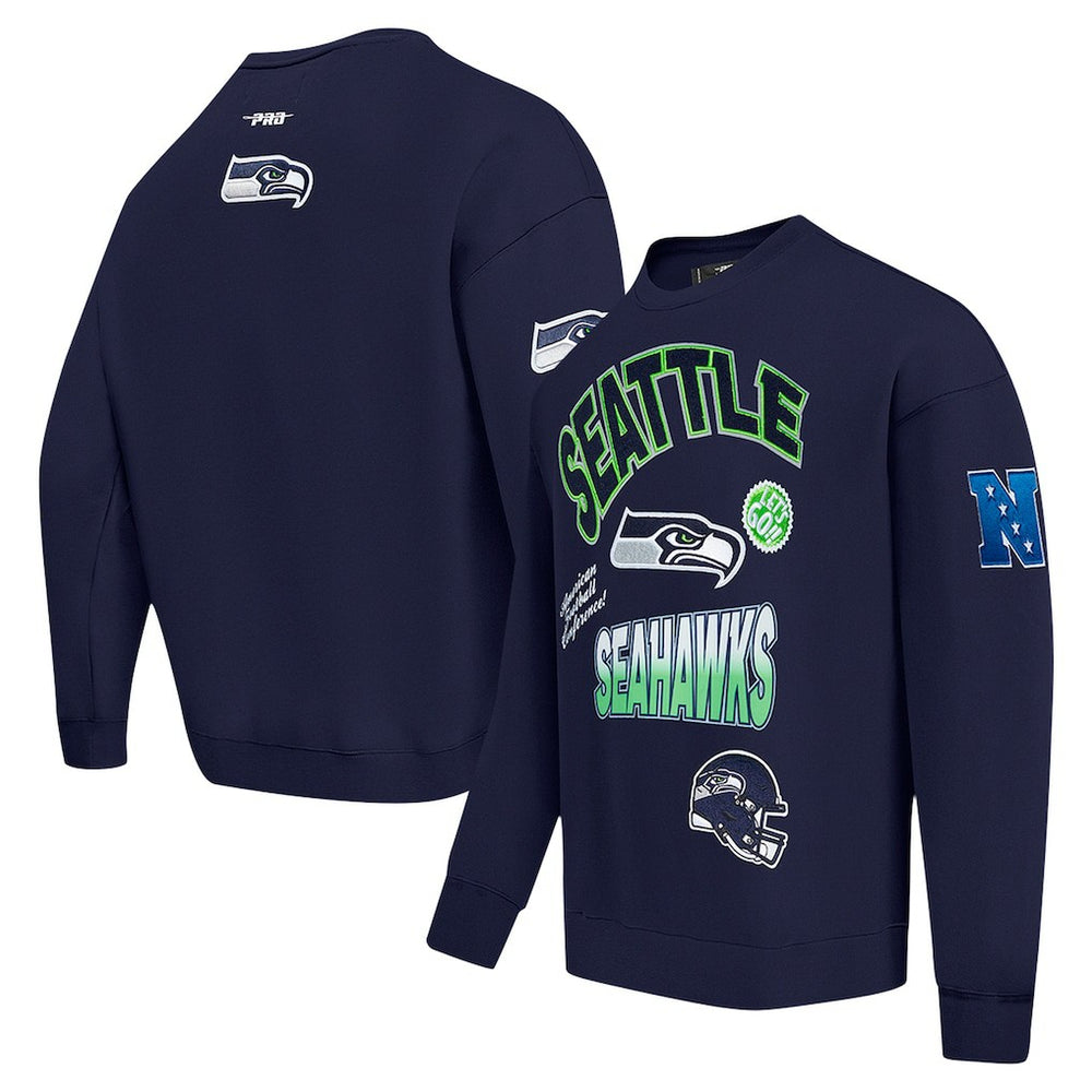 NFL Seattle Seahawks Pro Standard Turn It Up Drop Shoulder Pullover Sweatshirt
