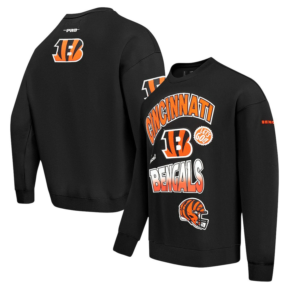 NFL Cincinnati Bengals Pro Standard Turn It Up Drop Shoulder Pullover Sweatshirt