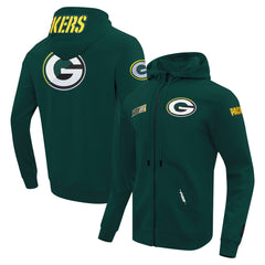 NFL Green Bay Packers Pro Standard Split Logo Double Knit Full-Zip Hoodie