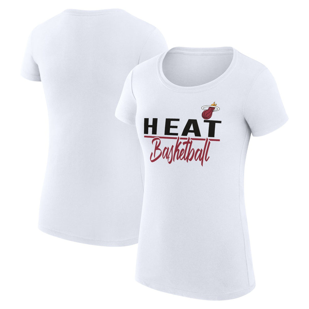 Miami Heat G-III 4Her by Carl Banks Women's Super-Slim Fit Lightweight Team Sport V-Neck T-Shirt - White discount