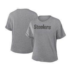 NFL Pittsburgh Steelers Women's Swing Pass Tri-Blend Boxy T-Shirt
