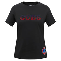 Chicago Cubs Pro Standard Women's Rhinestone Slim Fit T-Shirt - Black