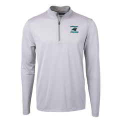 NFL Carolina Panthers Cutter & Buck Virtue Eco Pique Micro Stripe Recycled Quarter-Zip Jacket