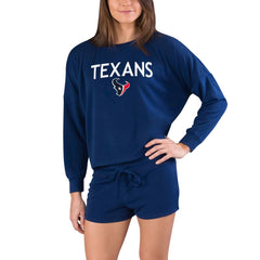 NFL Houston Texans Concepts Sport Women's Gather Long Sleeve Top & Shorts Set