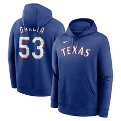 Adolis Garcia Texas Rangers Player Name & Number Club Pullover Hoodie - Royal | Nike
