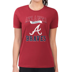 Atlanta Braves G-III 4Her by Carl Banks Women's Super-Slim Fit Lightweight Team Logo Graphic T-Shirt - Red