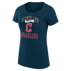 Cleveland Guardians G-III 4Her by Carl Banks Women's Super-Slim Fit Lightweight Team Logo Graphic T-Shirt - Navy
