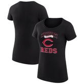 Cincinnati Reds G-III 4Her by Carl Banks Women's Super-Slim Fit Lightweight Team Logo Graphic T-Shirt - Black