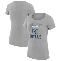 Kansas City Royals G-III 4Her by Carl Banks Women's Super-Slim Fit Lightweight Team Logo Graphic T-Shirt - Heather Gray