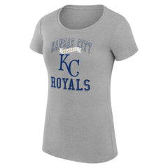 Kansas City Royals G-III 4Her by Carl Banks Women's Super-Slim Fit Lightweight Team Logo Graphic T-Shirt - Heather Gray