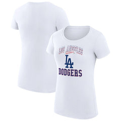 Los Angeles Dodgers G-III 4Her by Carl Banks Women's Super-Slim Fit Lightweight Team Logo Graphic T-Shirt - White