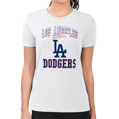 Los Angeles Dodgers G-III 4Her by Carl Banks Women's Super-Slim Fit Lightweight Team Logo Graphic T-Shirt - White