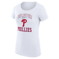 Philadelphia Phillies G-III 4Her by Carl Banks Women's Super-Slim Fit Lightweight Team Logo Graphic T-Shirt - White