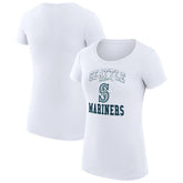Seattle Mariners G-III 4Her by Carl Banks Women's Super-Slim Fit Lightweight Team Logo Graphic T-Shirt - White