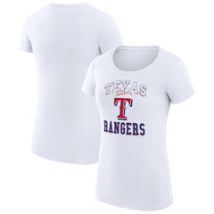 Texas Rangers G-III 4Her by Carl Banks Women's Super-Slim Fit Lightweight Team Logo Graphic T-Shirt - White