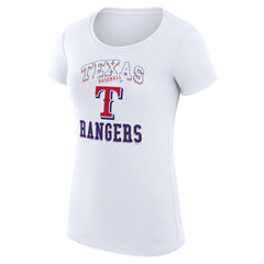 Texas Rangers G-III 4Her by Carl Banks Women's Super-Slim Fit Lightweight Team Logo Graphic T-Shirt - White