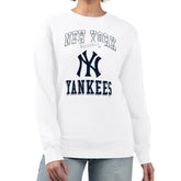 New York Yankees G-III 4Her by Carl Banks Women's Team Logo Graphic Tri-Blend Fleece Pullover Sweatshirt - White