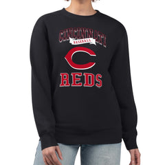Cincinnati Reds G-III 4Her by Carl Banks Women's Team Logo Graphic Tri-Blend Fleece Pullover Sweatshirt - Black